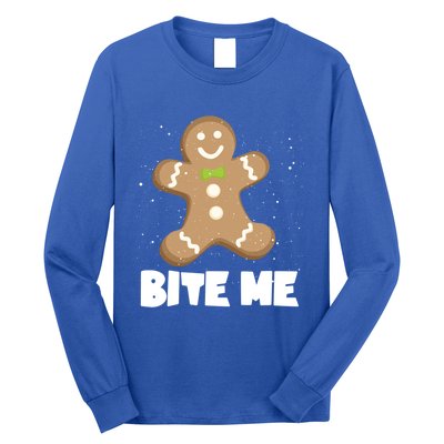 Bite Me Christmas Gingerbread Funny Christmas Cookies Cool Gift Long Sleeve Shirt