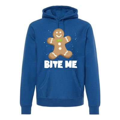 Bite Me Christmas Gingerbread Funny Christmas Cookies Cool Gift Premium Hoodie