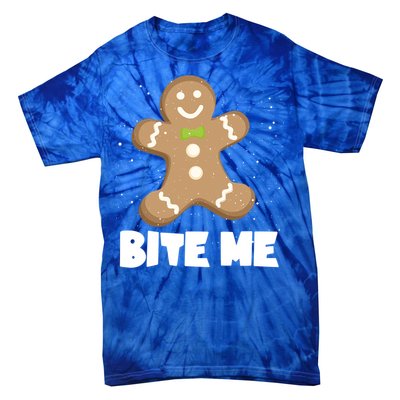 Bite Me Christmas Gingerbread Funny Christmas Cookies Cool Gift Tie-Dye T-Shirt