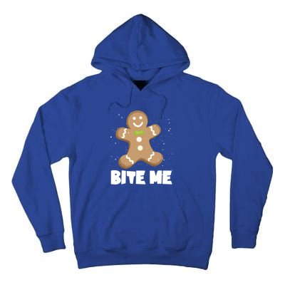 Bite Me Christmas Gingerbread Funny Christmas Cookies Cool Gift Tall Hoodie