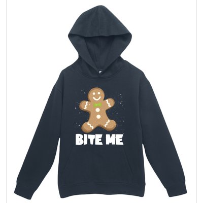 Bite Me Christmas Gingerbread Funny Christmas Cookies Cool Gift Urban Pullover Hoodie