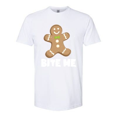 Bite Me Christmas Gingerbread Funny Christmas Cookies Cool Gift Softstyle CVC T-Shirt