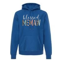 Blessed Memaw Cute Leopard Print Gift Premium Hoodie