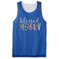 Blessed Memaw Cute Leopard Print Gift Mesh Reversible Basketball Jersey Tank