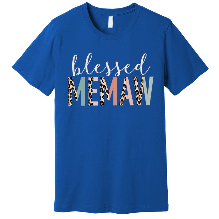 Blessed Memaw Cute Leopard Print Gift Premium T-Shirt