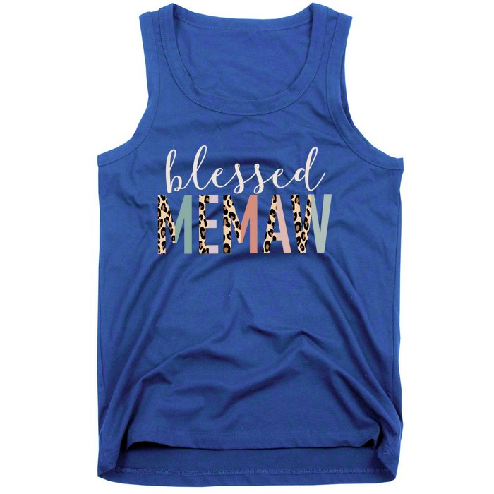 Blessed Memaw Cute Leopard Print Gift Tank Top