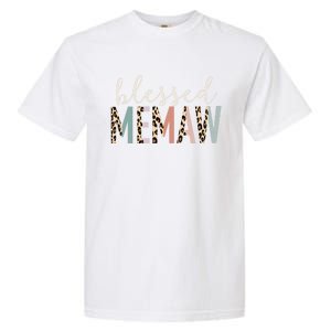 Blessed Memaw Cute Leopard Print Gift Garment-Dyed Heavyweight T-Shirt