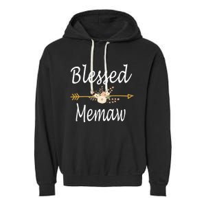 Blessed Memaw Cute Gift Mothers Day Funny Gift Cute Gift Garment-Dyed Fleece Hoodie