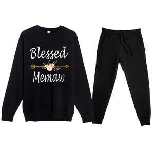 Blessed Memaw Cute Gift Mothers Day Funny Gift Cute Gift Premium Crewneck Sweatsuit Set