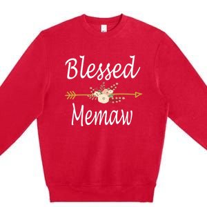 Blessed Memaw Cute Gift Mothers Day Funny Gift Cute Gift Premium Crewneck Sweatshirt