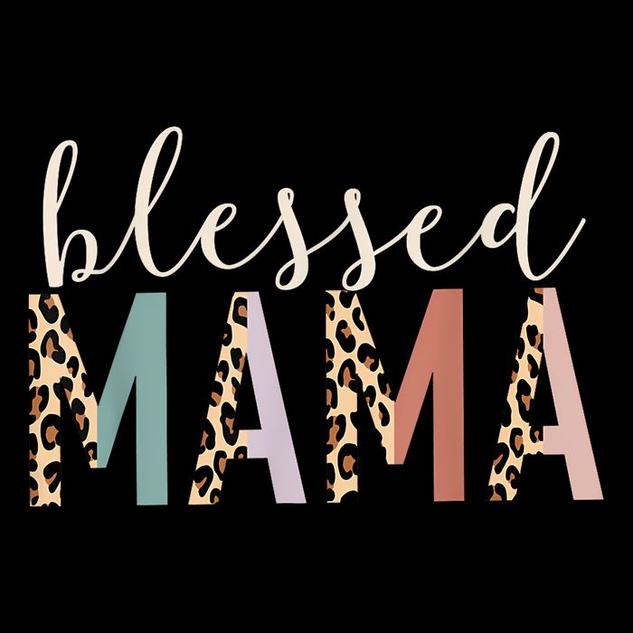 Blessed Mama Cute Leopard Print Backpack