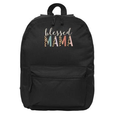 Blessed Mama Cute Leopard Print 16 in Basic Backpack