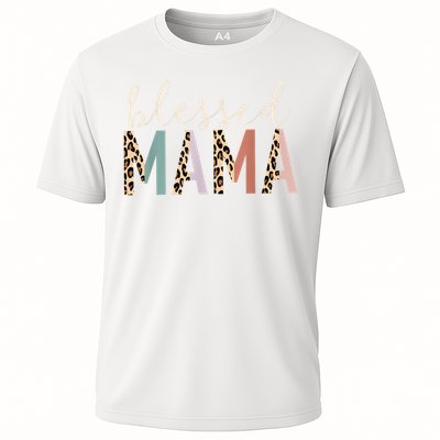 Blessed Mama Cute Leopard Print Performance Shirt