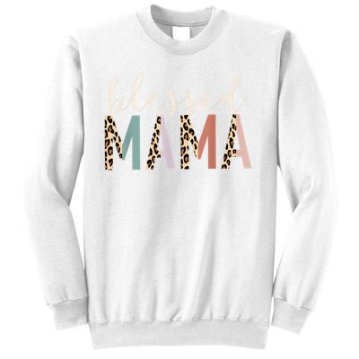 Blessed Mama Cute Leopard Print Sweatshirt