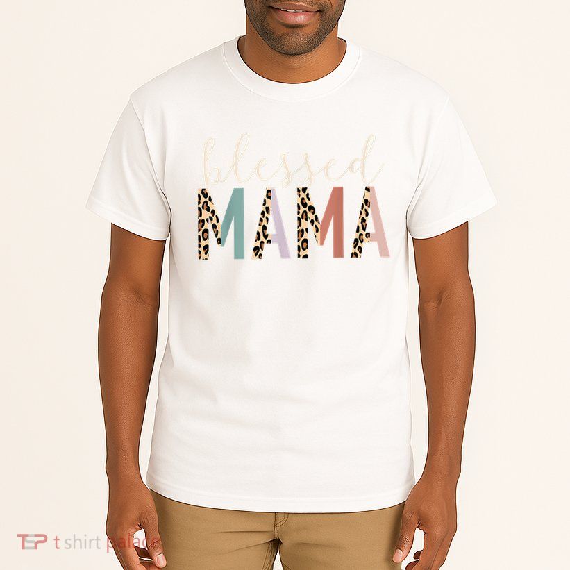 Blessed Mama Cute Leopard Print Tall T-Shirt