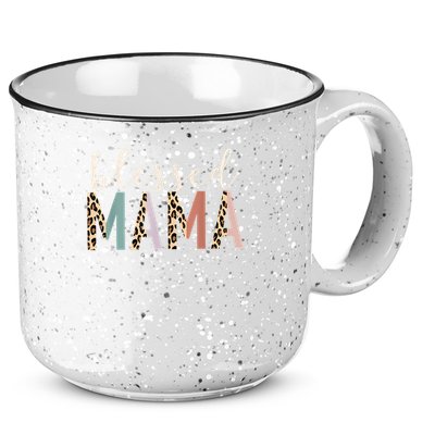 Blessed Mama Cute Leopard Print 15oz Campfire Ceramic Mug