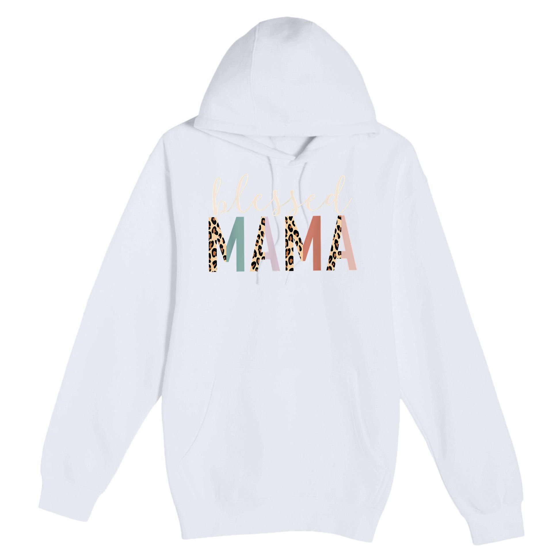 Blessed Mama Cute Leopard Print Premium Pullover Hoodie