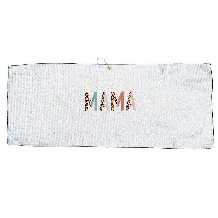 Blessed Mama Cute Leopard Print Large Microfiber Waffle Golf Towel