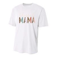 Blessed Mama Cute Leopard Print Youth Performance Sprint T-Shirt
