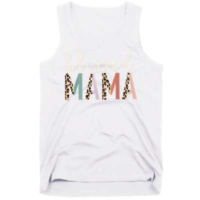 Blessed Mama Cute Leopard Print Tank Top