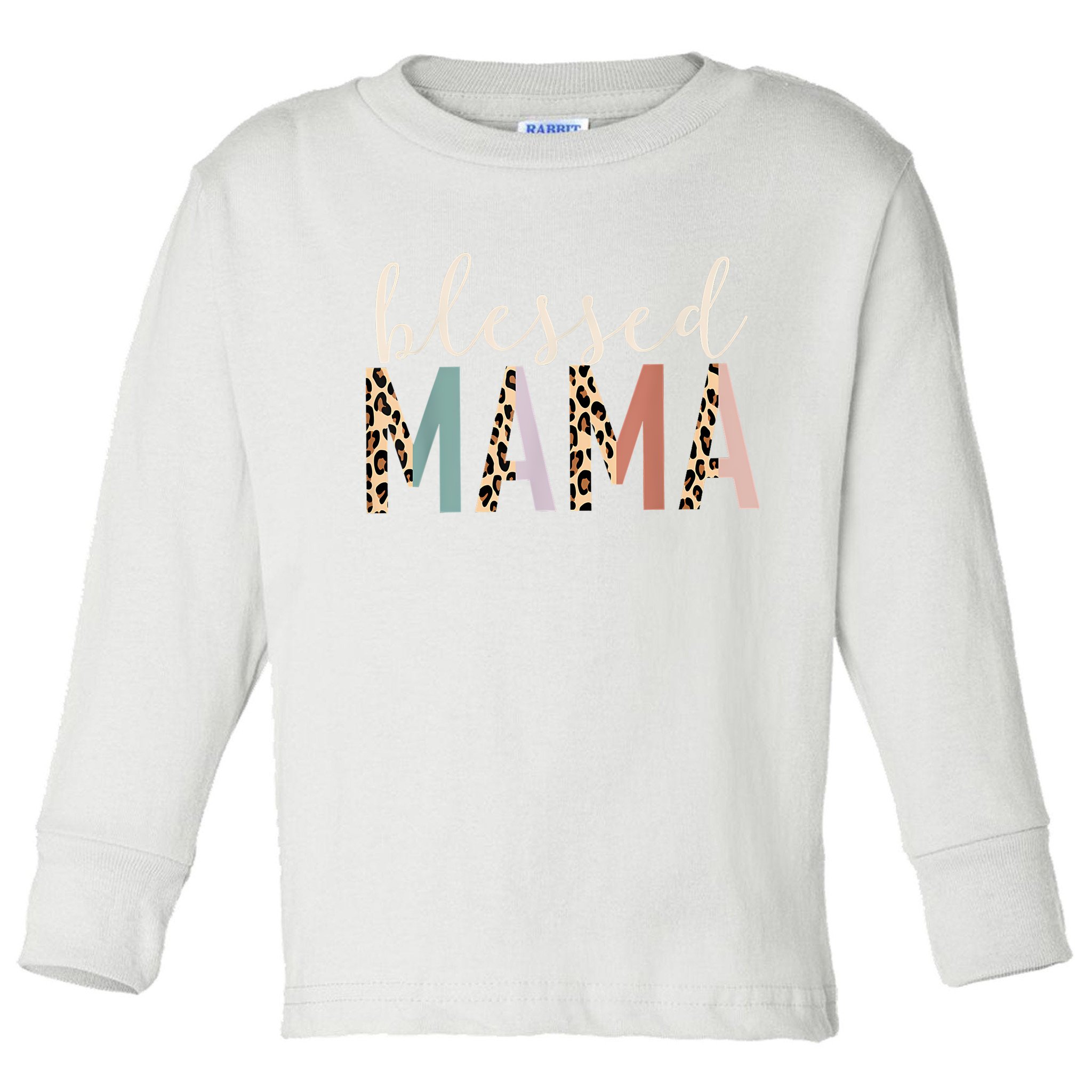 Blessed Mama Cute Leopard Print Toddler Long Sleeve Shirt