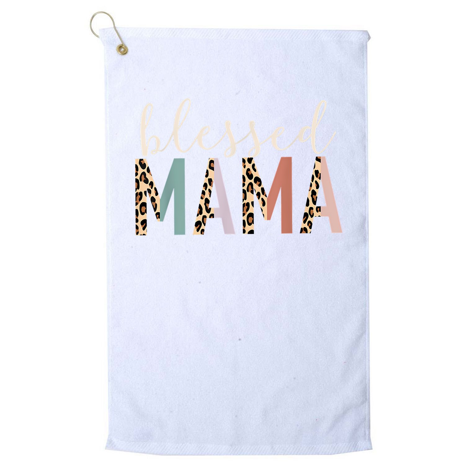 Blessed Mama Cute Leopard Print Golf Towel