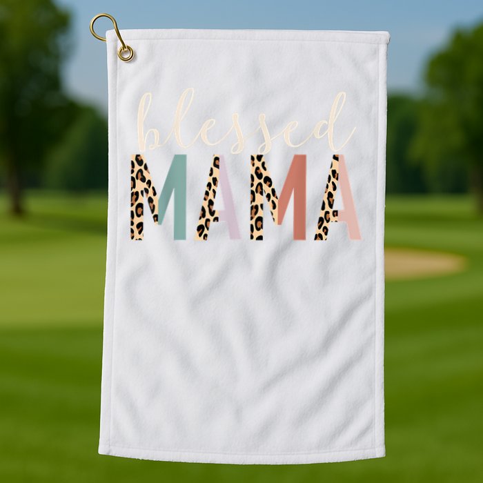 Blessed Mama Cute Leopard Print Golf Towel