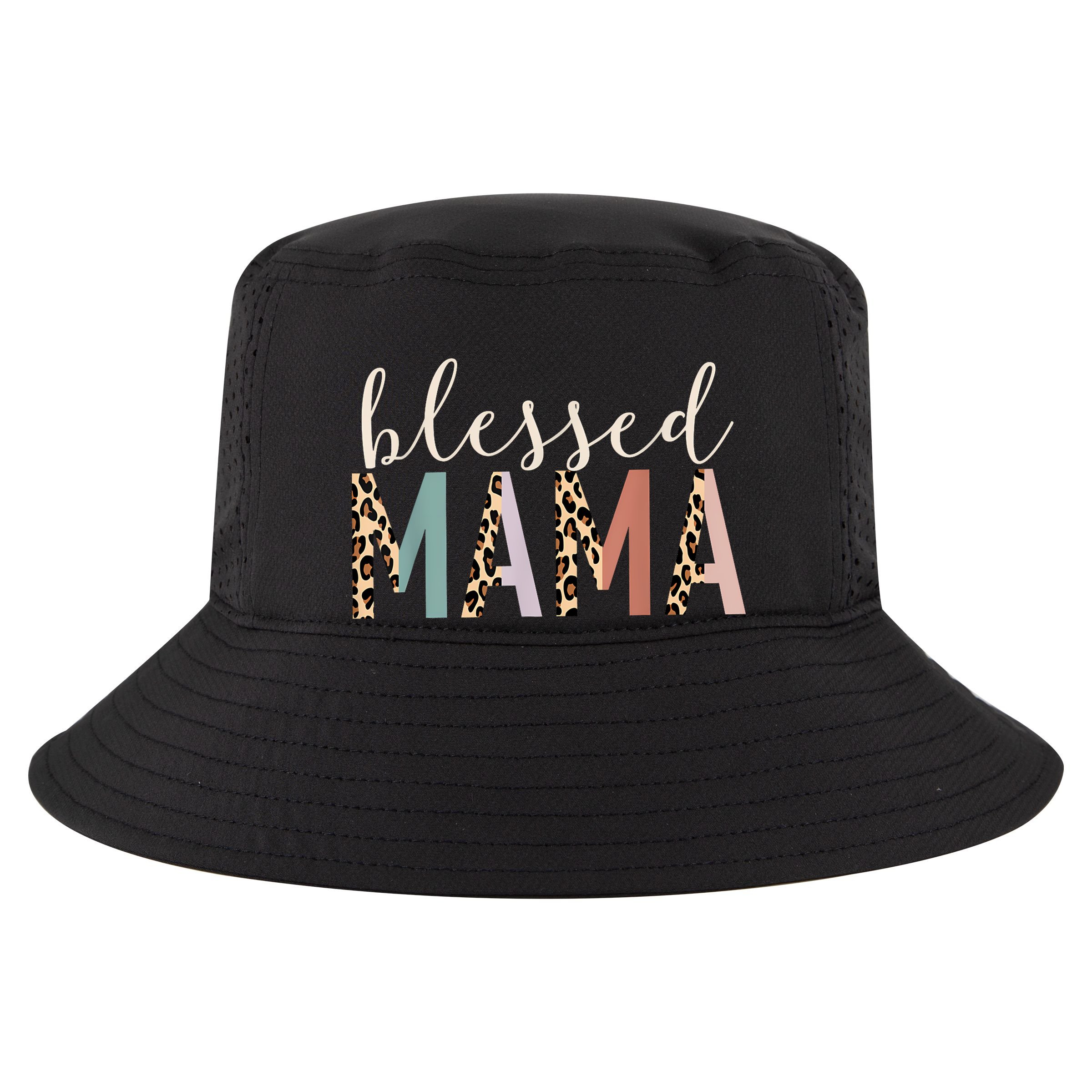 Blessed Mama Cute Leopard Print Women's Crop Top Tee