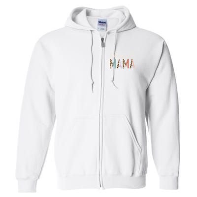 Blessed Mama Cute Leopard Print Full Zip Hoodie
