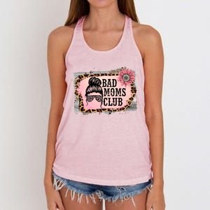 Bad Moms Club Member Funny Sarcastic Mom Friend Meaningful Gift Women's Knotted Racerback Tank