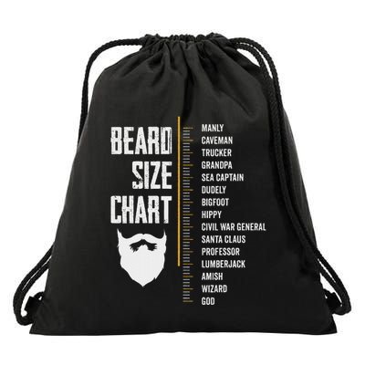 Beard Measurement Chart Beard Length Funny Growth Chart Drawstring Bag