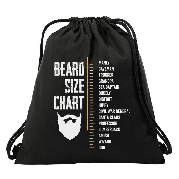 Beard Measurement Chart Beard Length Funny Growth Chart Drawstring Bag