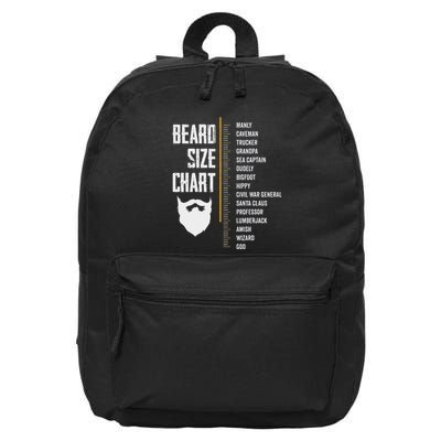 Beard Measurement Chart Beard Length Funny Growth Chart 16 in Basic Backpack