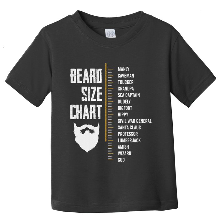 Beard Measurement Chart Beard Length Funny Growth Chart Toddler T-Shirt