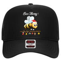 Bee Merry Christmas Funny Costume Xmas Gift High Crown Mesh Back Trucker Hat