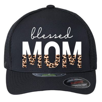 Blessed Mom Cheetah Print Gift Flexfit Unipanel Trucker Cap