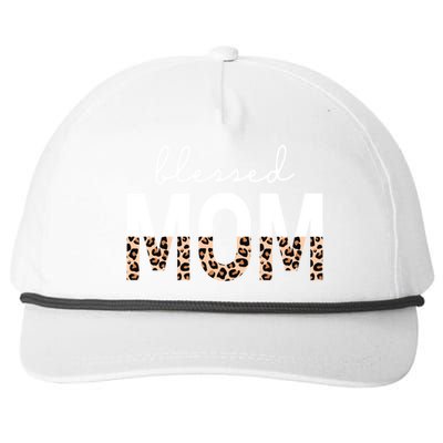 Blessed Mom Cheetah Print Gift Snapback Five-Panel Rope Hat