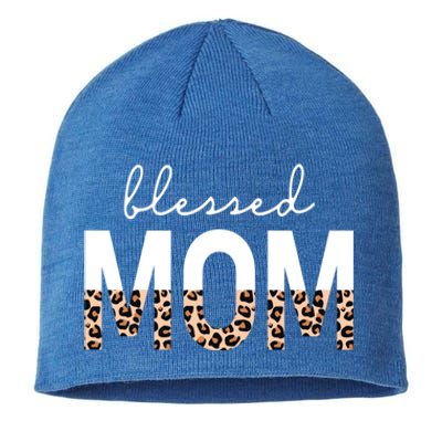 Blessed Mom Cheetah Print Gift Sustainable Beanie