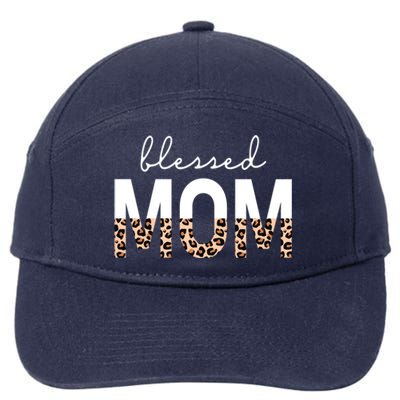 Blessed Mom Cheetah Print Gift 7-Panel Snapback Hat