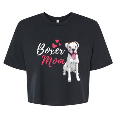 Boxer Mom Cute German Boxer Lover Dog Owner Bella+Canvas Jersey Crop Tee