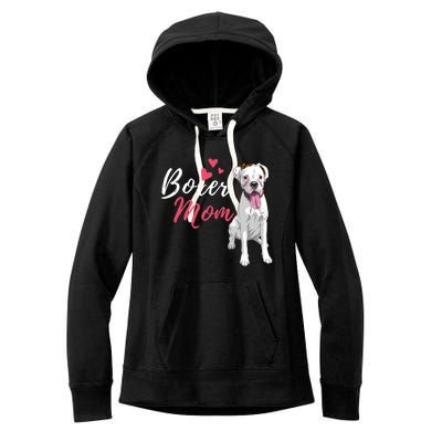 Boxer Mom Cute German Boxer Lover Dog Owner Women's Fleece Hoodie