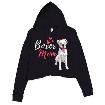 Boxer Mom Cute German Boxer Lover Dog Owner Crop Fleece Hoodie