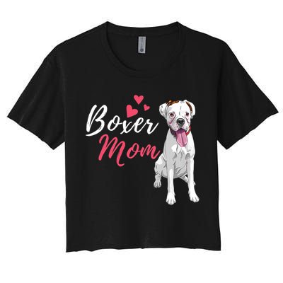 Boxer Mom Cute German Boxer Lover Dog Owner Women's Crop Top Tee