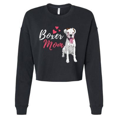 Boxer Mom Cute German Boxer Lover Dog Owner Cropped Pullover Crew