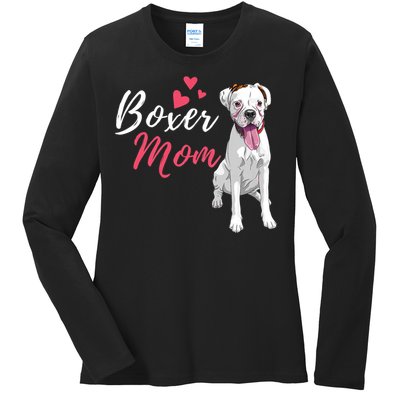 Boxer Mom Cute German Boxer Lover Dog Owner Ladies Long Sleeve Shirt