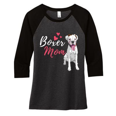 Boxer Mom Cute German Boxer Lover Dog Owner Women's Tri-Blend 3/4-Sleeve Raglan Shirt