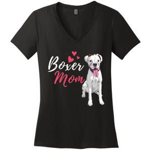 Boxer Mom Cute German Boxer Lover Dog Owner Women's V-Neck T-Shirt