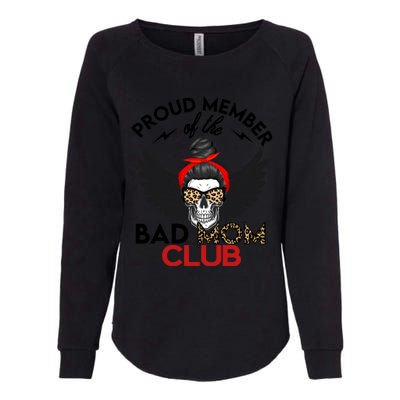 Bad Mom Club Funny Proud Member Leopard Print Skull Gift Womens California Wash Sweatshirt