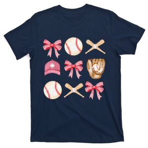 Baseball Mom Coquette Mothers Day Women Baseball Mama T-Shirt