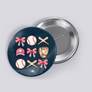 Baseball Mom Coquette Mothers Day Women Baseball Mama Button